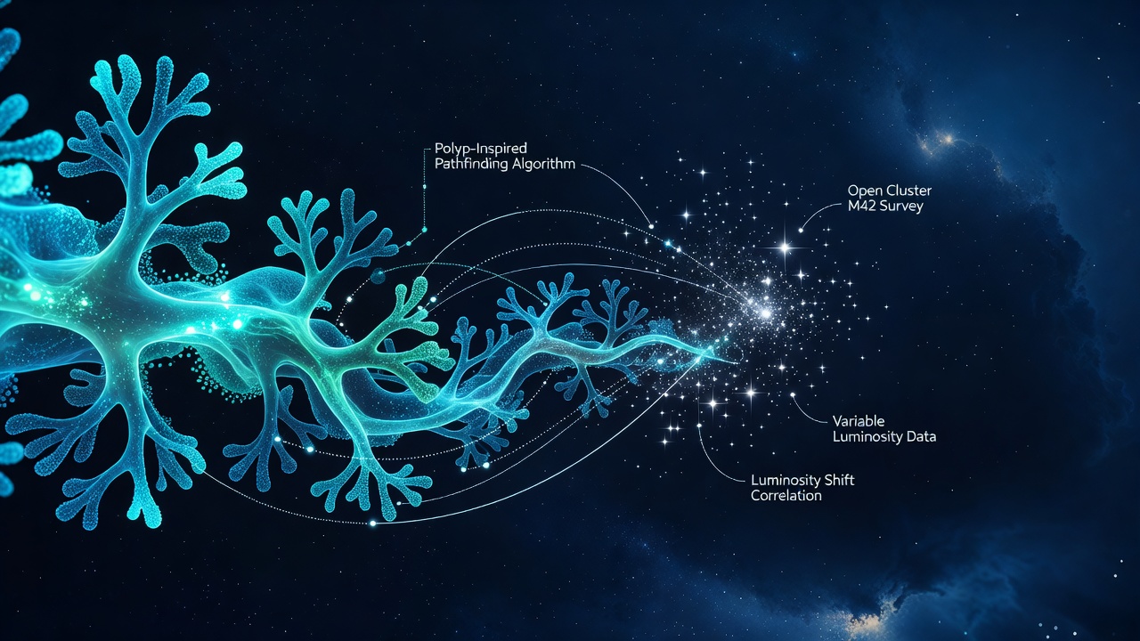 Coral Polyp Migration Patterns Applied to Tracking Variable Star Luminosity Shifts in Open Cluster Surveys